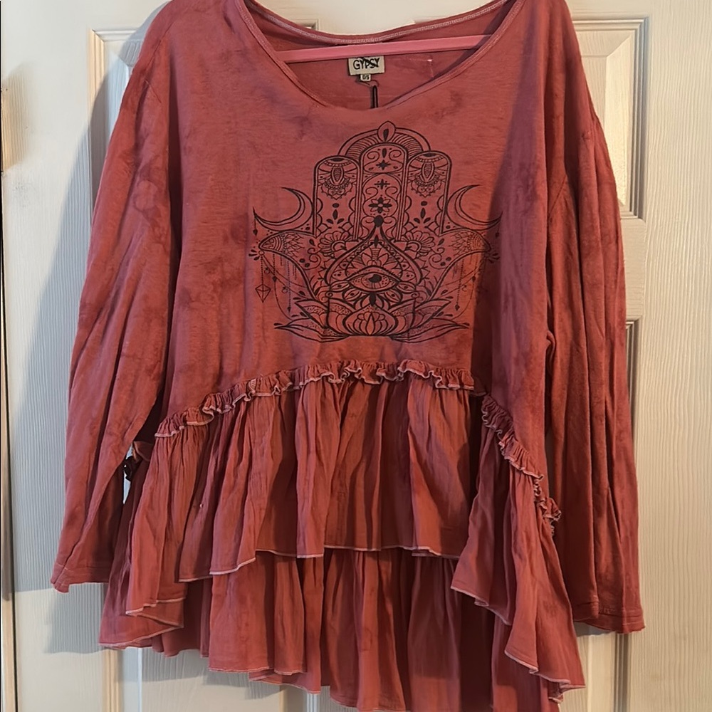 Jaded Gypsy Women's Pink Bohemian Top
